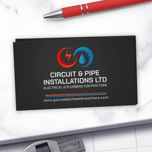 Professionele Elektro & Loodgieterscontractant Visitekaartje
