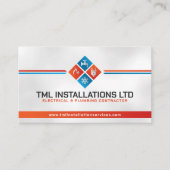 Professionele Elektro & Loodgieterscontractant Visitekaartje (Voorkant)