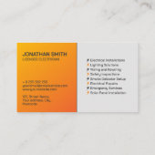 Professionele Elektroaannemer - Elektricien Visitekaartje (Achterkant)