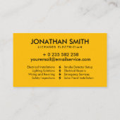 Professionele Elektroaannemer - Elektricien Visitekaartje (Achterkant)