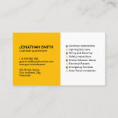 Professionele Elektroaannemer - Elektricien Visitekaartje (Achterkant)