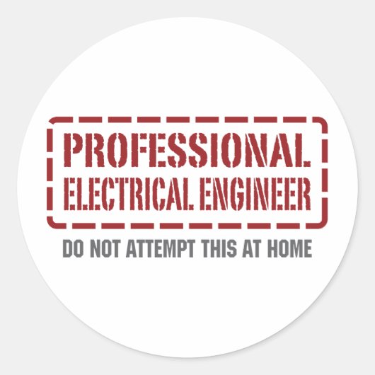 Professionele elektroingenieur ronde sticker (Voorkant)