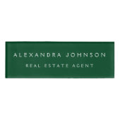Professionele Emerald Green Modern Business Naambadge (Voorkant)