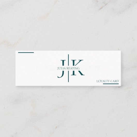 Professionele Emerald Groene Moderne Minimalistisc Klantenkaartje (Voorkant)