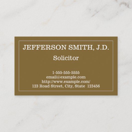 Professionele en basisadvocaten Visitekaartje (Voorkant)