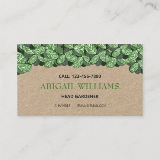 Professionele en moderne gardening/landschapsarchi visitekaartje (Achterkant)