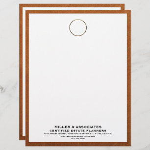 Professionele Estate Planner Letterhead Gold Logo Briefhoofd
