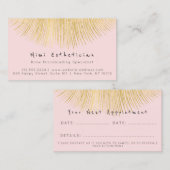 Professionele estheticus Lashes Gold Roos Powder Afsprakenkaartje (Voorkant / Achterkant)