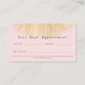 Professionele estheticus Lashes Gold Roos Powder Afsprakenkaartje (Achterkant)