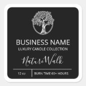 Professionele etiketten met zwarte mozaïekkaars (Voorkant)