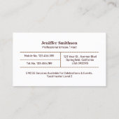 Professionele evenementen Emcee Host Voice-over Visitekaartje (Achterkant)