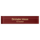 Professionele Executive Business Kantoor Faux Gold Naambordje (Voorkant)