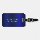 Professionele Executive Metallic Navy Company Logo Bagagelabel (Voorkant horizontaal)