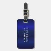 Professionele Executive Metallic Navy Company Logo Bagagelabel (Voorkant verticaal)