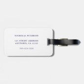 Professionele Executive Metallic Navy Company Logo Bagagelabel (Achterkant horizontaal)
