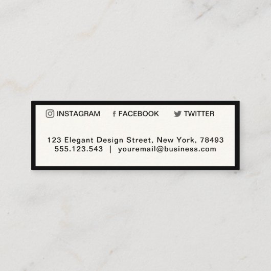 Professionele, eyecateuze, brede sociale media mini visitekaartje (Achterkant)
