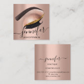 Professionele Eyelash Extension Makeup Artist MUA Vierkante Visitekaartje (Voorkant / Achterkant)