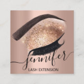 Professionele Eyelash Extension Makeup Artist Vips Vierkante Visitekaartje (Voorkant)