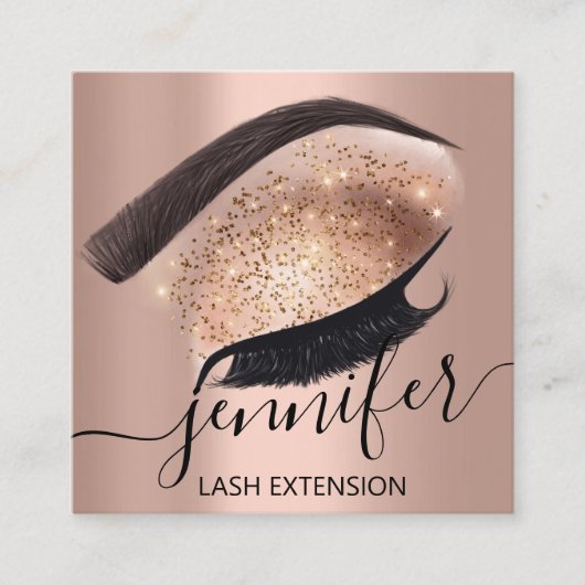 Professionele Eyelash Extension Makeup Artist Vips Vierkante Visitekaartje (Voorkant)