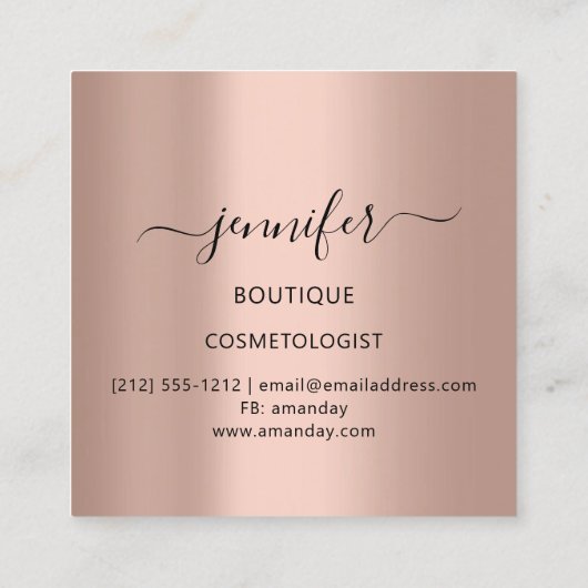 Professionele Eyelash Extension Makeup Artist Vips Vierkante Visitekaartje (Achterkant)