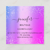 Professionele Eyelash Extension Makeup Hot Pink Vierkante Visitekaartje (Achterkant)