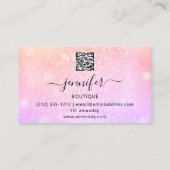 Professionele Eyelash QR Code roze holograaf Visitekaartje (Achterkant)