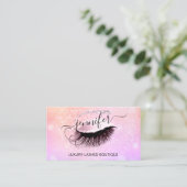 Professionele Eyelash QR Code roze holograaf Visitekaartje (Staand voorkant)