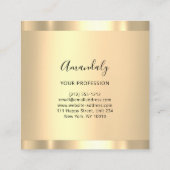 Professionele Eyelashes Hair Salon Gold Square Vierkante Visitekaartje (Achterkant)