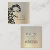 Professionele Eyelashes Hair Salon Gray Square Vierkante Visitekaartje (Voorkant / Achterkant)