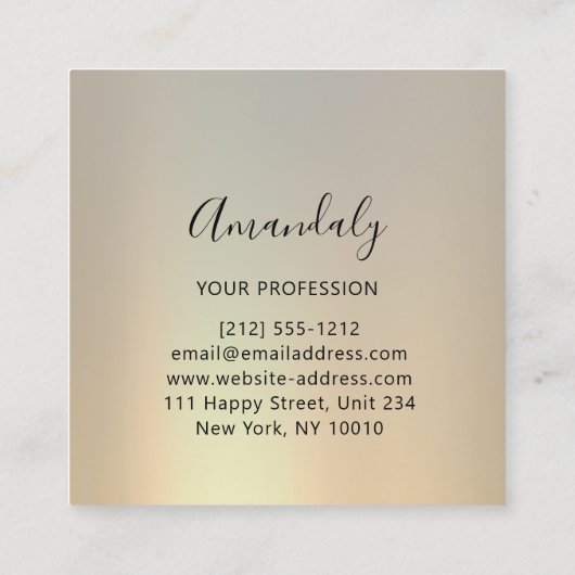 Professionele Eyelashes Hair Salon Gray Square Vierkante Visitekaartje (Achterkant)