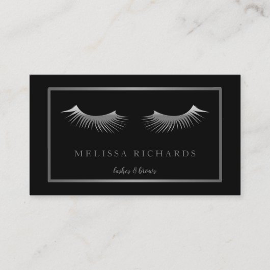 Professionele Eyelashes Makeup Artist Black Busine Visitekaartje (Voorkant)