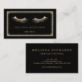 Professionele Eyelashes Makeup Artist Black Busine Visitekaartje (Voorkant / Achterkant)