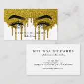 Professionele Eyelashes Makeup Artist Black Drip Visitekaartje (Voorkant / Achterkant)