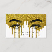 Professionele Eyelashes Makeup Artist Black Drip Visitekaartje (Voorkant)