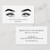 Professionele Eyelashes Makeup Artist Black Visitekaartje (Voorkant / Achterkant)