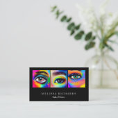 Professionele Eyelashes Makeup Artist Black Visitekaartje (Staand voorkant)