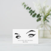 Professionele Eyelashes Makeup Artist Black Visitekaartje (Staand voorkant)