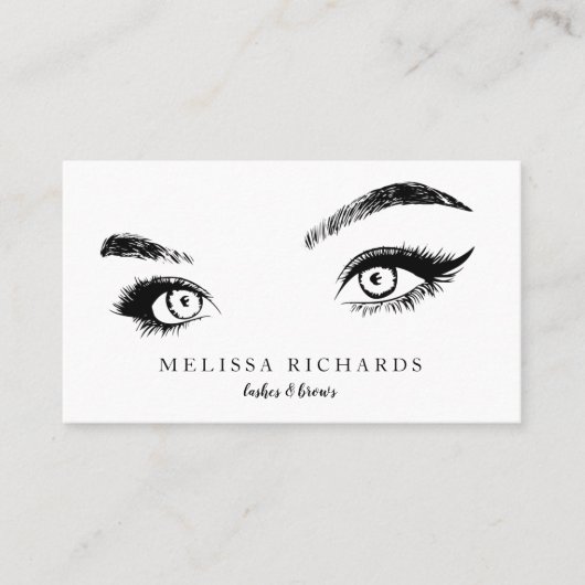 Professionele Eyelashes Makeup Artist Black Visitekaartje (Voorkant)