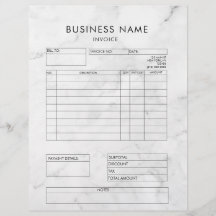 Professionele factuur van legant marmer