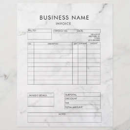 Professionele factuur van legant marmer briefhoofd