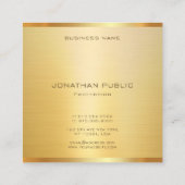 Professionele Faux Gold Elegante Moderne Sjabloon Vierkante Visitekaartje (Achterkant)