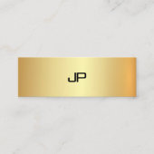 Professionele Faux Gold Monogram Elegant Modern Mini Visitekaartje (Voorkant)