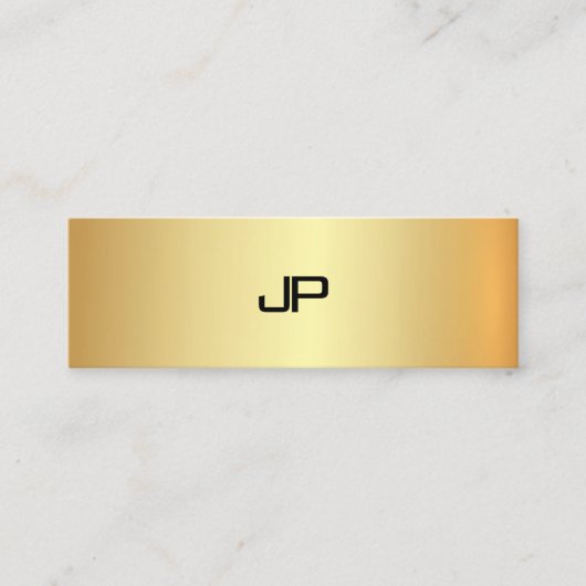 Professionele Faux Gold Monogram Elegant Modern Mini Visitekaartje (Voorkant)