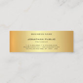 Professionele Faux Gold Monogram Elegant Modern Mini Visitekaartje (Achterkant)