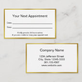 Professionele Faux gouden rand Afsprakenkaartje (Voorkant / Achterkant)