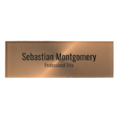 Professionele faux koper metallic met zwarte tekst naambadge (Voorkant)