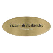 Professionele Faux Metallic Brushed Gold Sjabloon Naambadge (Voorkant)