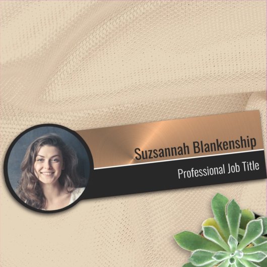 Professionele Faux Metallic Copper Custom Photo Naamplaatje
