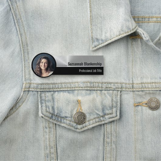 Professionele Faux Metallic Zilver Aangepaste Foto Naamplaatje (In situ)