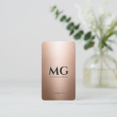 Professionele Faux Roos gouden zwarte Initialen Mi Visitekaartje (Staand voorkant)